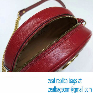 Gucci GG Marmont Mini Round Shoulder Bag 550154 Leather Red