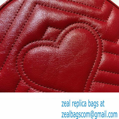 Gucci GG Marmont Mini Round Shoulder Bag 550154 Leather Red