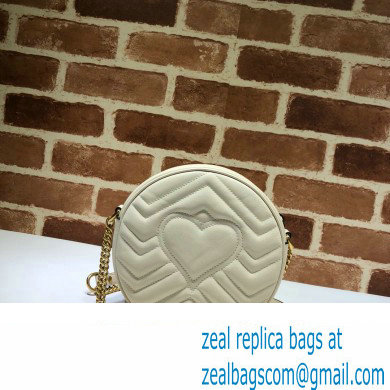 Gucci GG Marmont Mini Round Shoulder Bag 550154 Leather White