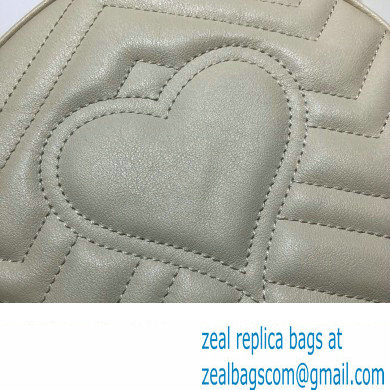 Gucci GG Marmont Mini Round Shoulder Bag 550154 Leather White