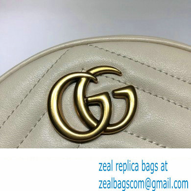 Gucci GG Marmont Mini Round Shoulder Bag 550154 Leather White - Click Image to Close