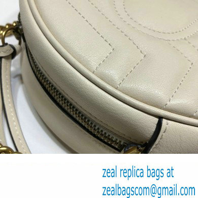 Gucci GG Marmont Mini Round Shoulder Bag 550154 Leather White - Click Image to Close