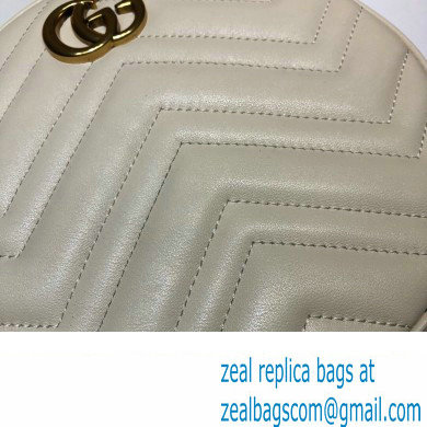 Gucci GG Marmont Mini Round Shoulder Bag 550154 Leather White - Click Image to Close