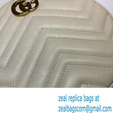 Gucci GG Marmont Mini Round Shoulder Bag 550154 Leather White