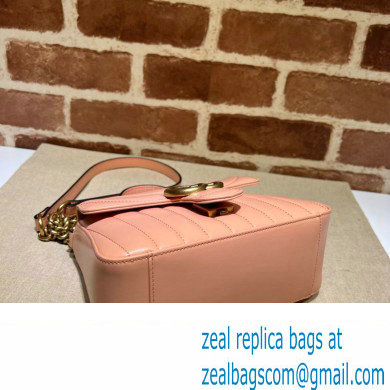 Gucci GG Marmont Mini Top Handle Bag 547260 Leather Peach - Click Image to Close