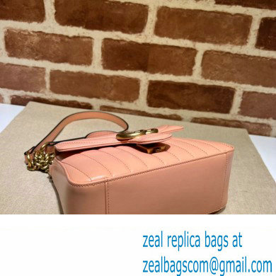 Gucci GG Marmont Mini Top Handle Bag 547260 Leather Peach