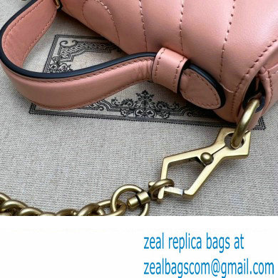 Gucci GG Marmont Mini Top Handle Bag 547260 Leather Peach
