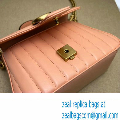 Gucci GG Marmont Mini Top Handle Bag 547260 Leather Peach - Click Image to Close