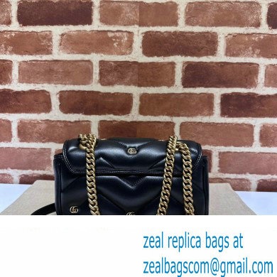 Gucci GG Marmont Mini shoulder bag 446744 Leather Black with small Double G studs 2024 - Click Image to Close