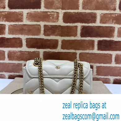 Gucci GG Marmont Mini shoulder bag 446744 Leather White with small Double G studs 2024