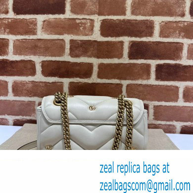 Gucci GG Marmont Mini shoulder bag 446744 Leather White with small Double G studs 2024 - Click Image to Close