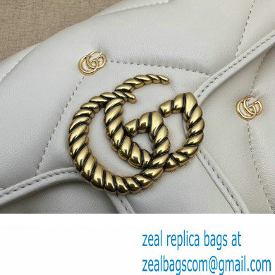 Gucci GG Marmont Mini shoulder bag 446744 Leather White with small Double G studs 2024 - Click Image to Close