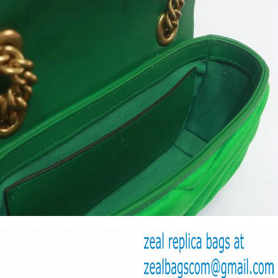 Gucci GG Marmont Mini shoulder bag 446744 velvet Green with small Double G studs 2024 - Click Image to Close