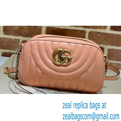Gucci GG Marmont Small shoulder Camera Bag 447632 Leather Peach