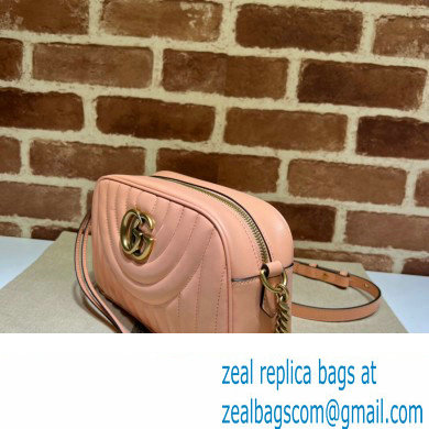 Gucci GG Marmont Small shoulder Camera Bag 447632 Leather Peach