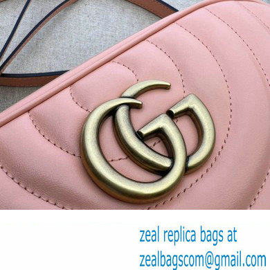 Gucci GG Marmont Small shoulder Camera Bag 447632 Leather Peach - Click Image to Close