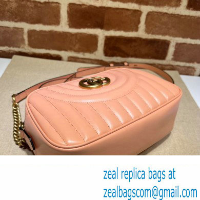 Gucci GG Marmont Small shoulder Camera Bag 447632 Leather Peach - Click Image to Close