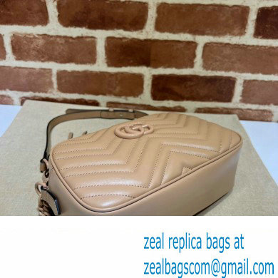 Gucci GG Marmont Small shoulder Camera Bag 447632 leather Nude with Brass hardware