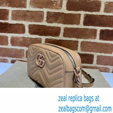 Gucci GG Marmont Small shoulder Camera Bag 447632 leather Nude with Brass hardware - Click Image to Close