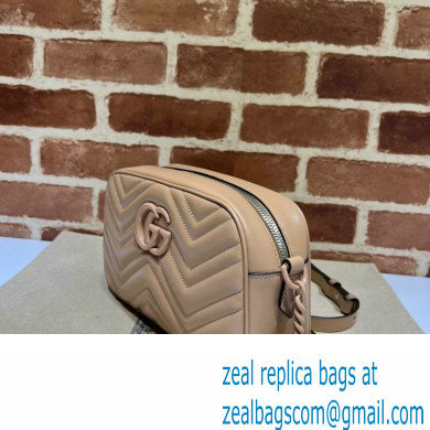 Gucci GG Marmont Small shoulder Camera Bag 447632 leather Nude with Brass hardware