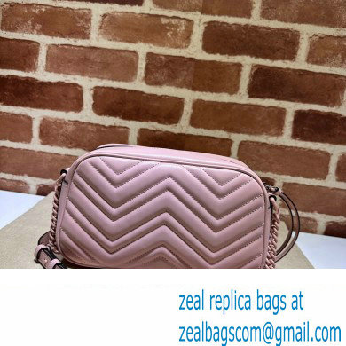 Gucci GG Marmont Small shoulder Camera Bag 447632 leather Pink with Brass hardware - Click Image to Close