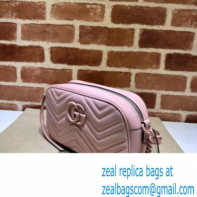 Gucci GG Marmont Small shoulder Camera Bag 447632 leather Pink with Brass hardware - Click Image to Close