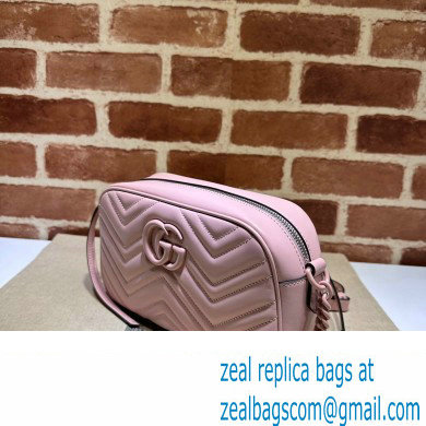 Gucci GG Marmont Small shoulder Camera Bag 447632 leather Pink with Brass hardware