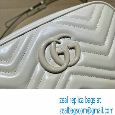 Gucci GG Marmont Small shoulder Camera Bag 447632 leather White with Brass hardware