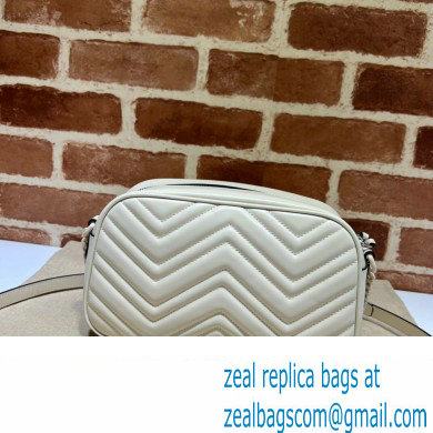 Gucci GG Marmont Small shoulder Camera Bag 447632 leather White with Brass hardware - Click Image to Close