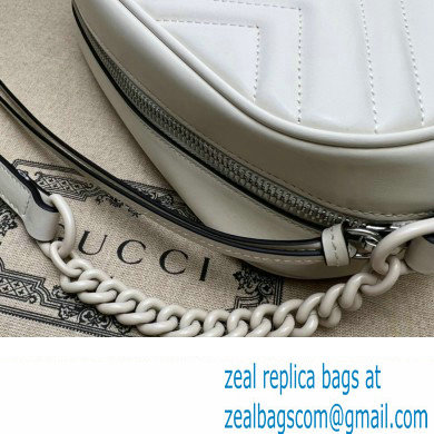 Gucci GG Marmont Small shoulder Camera Bag 447632 leather White with Brass hardware - Click Image to Close
