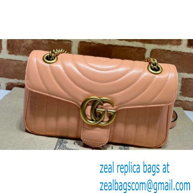 Gucci GG Marmont Small shoulder bag 443497 Leather Peach