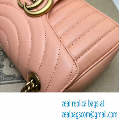 Gucci GG Marmont Small shoulder bag 443497 Leather Peach