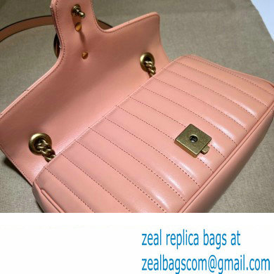 Gucci GG Marmont Small shoulder bag 443497 Leather Peach - Click Image to Close