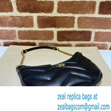 Gucci GG Marmont Small shoulder bag 777263 chevron leather Black - Click Image to Close