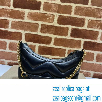 Gucci GG Marmont Small shoulder bag 777263 chevron leather Black - Click Image to Close