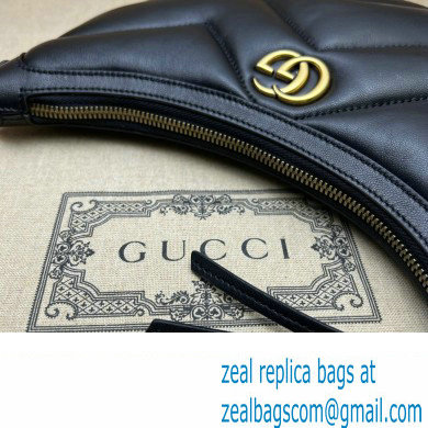 Gucci GG Marmont Small shoulder bag 777263 chevron leather Black - Click Image to Close