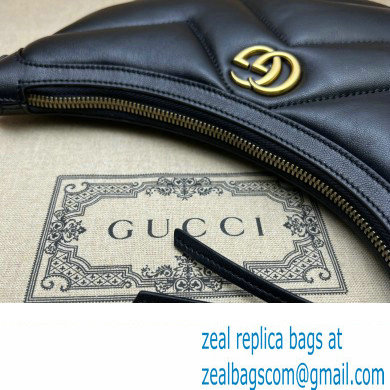 Gucci GG Marmont Small shoulder bag 777263 chevron leather Black