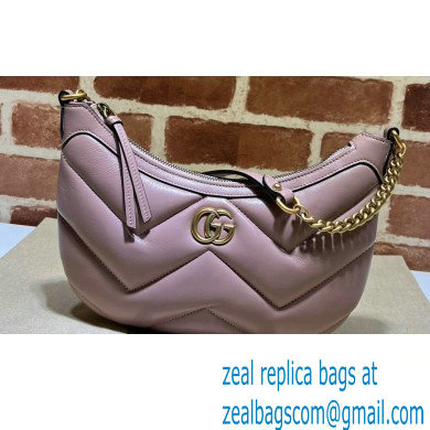 Gucci GG Marmont Small shoulder bag 777263 chevron leather Nude Pink - Click Image to Close