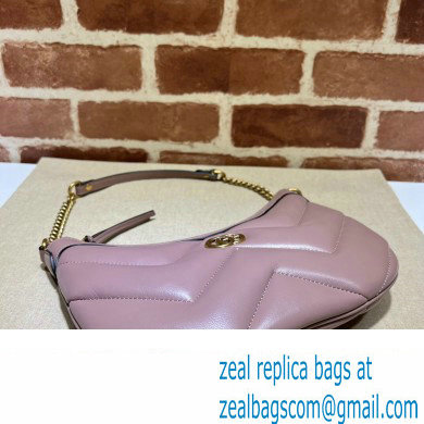 Gucci GG Marmont Small shoulder bag 777263 chevron leather Nude Pink - Click Image to Close