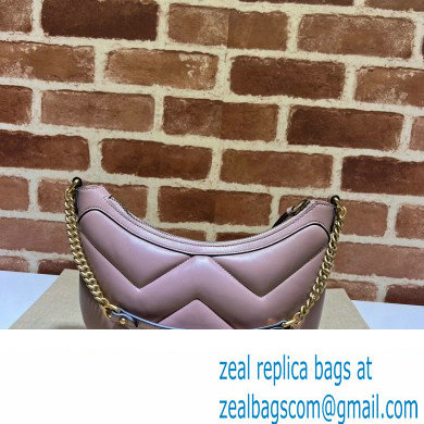 Gucci GG Marmont Small shoulder bag 777263 chevron leather Nude Pink