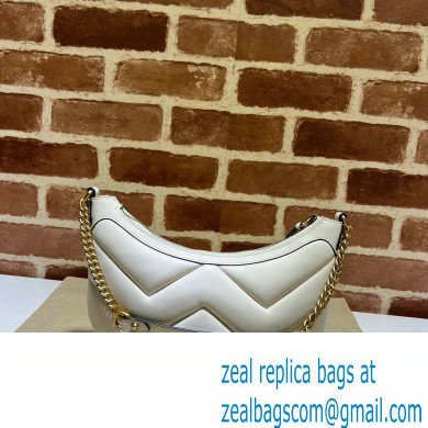 Gucci GG Marmont Small shoulder bag 777263 chevron leather White