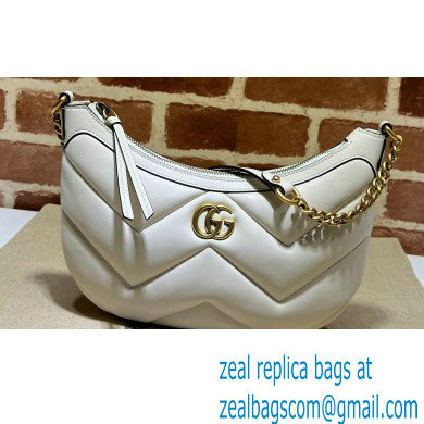 Gucci GG Marmont Small shoulder bag 777263 chevron leather White