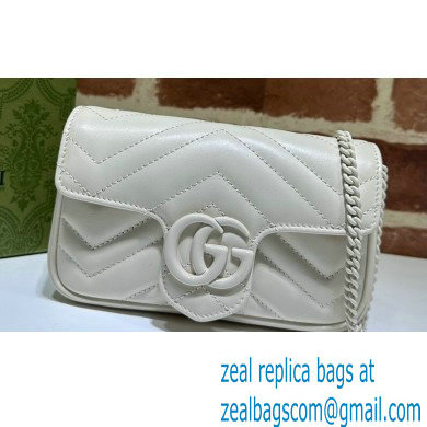Gucci GG Marmont Super Mini shoulder bag 476433 leather White with Brass hardware 2024 - Click Image to Close