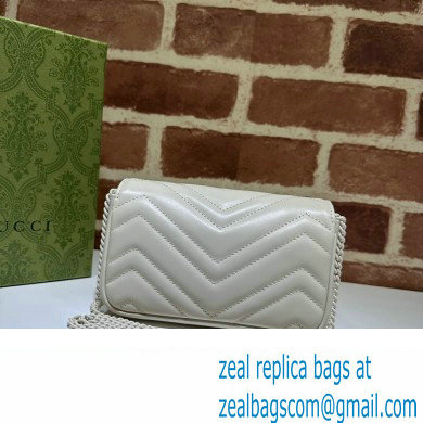 Gucci GG Marmont Super Mini shoulder bag 476433 leather White with Brass hardware 2024 - Click Image to Close