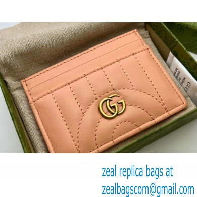 Gucci GG Marmont card case 443127 Leather Peach