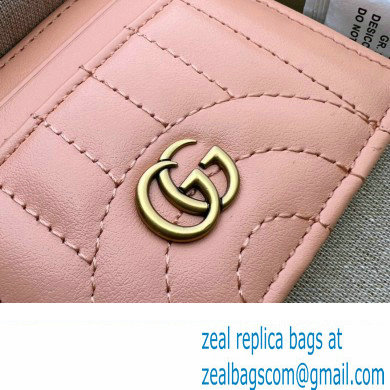 Gucci GG Marmont card case 443127 Leather Peach