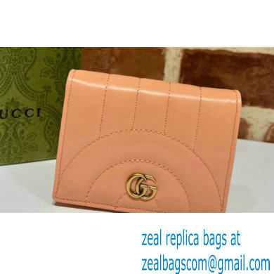 Gucci GG Marmont card case wallet 466492 Leather Peach