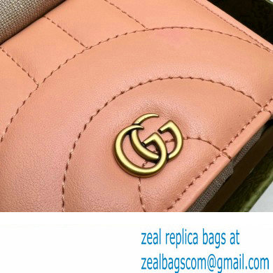 Gucci GG Marmont card case wallet 466492 Leather Peach - Click Image to Close