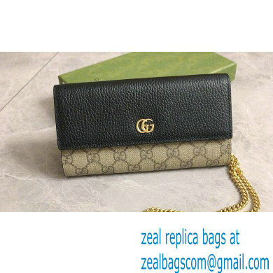 Gucci GG Marmont chain wallet 546585 Black - Click Image to Close