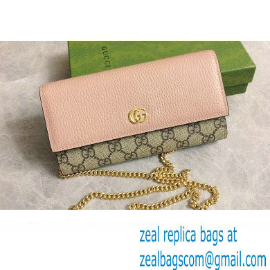 Gucci GG Marmont chain wallet 546585 Pink